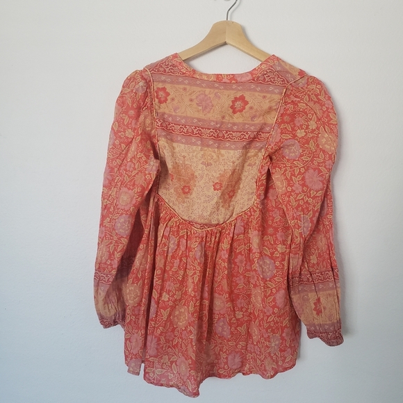 NWT Spell and the Gypsy Designs Collective Love Story Blouse Top Coral Red XS - Picture 6 of 16